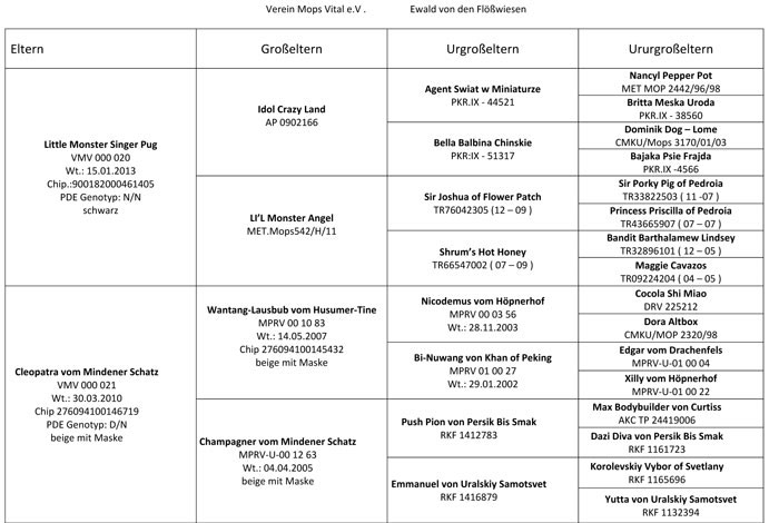 Ahnentafel von Ewald